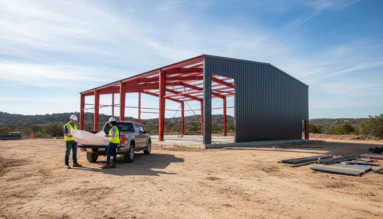 Steel Building Construction in Woodbranch and Central Texas: A 2026 Guide