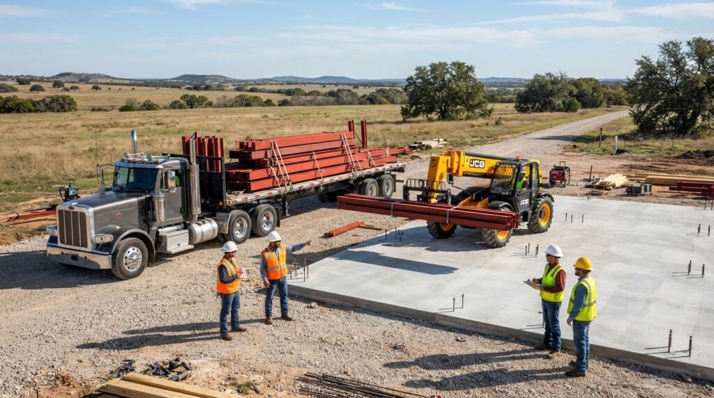 Red Iron Delivery to Granbury, Texas: Plan Your Steel Building Order