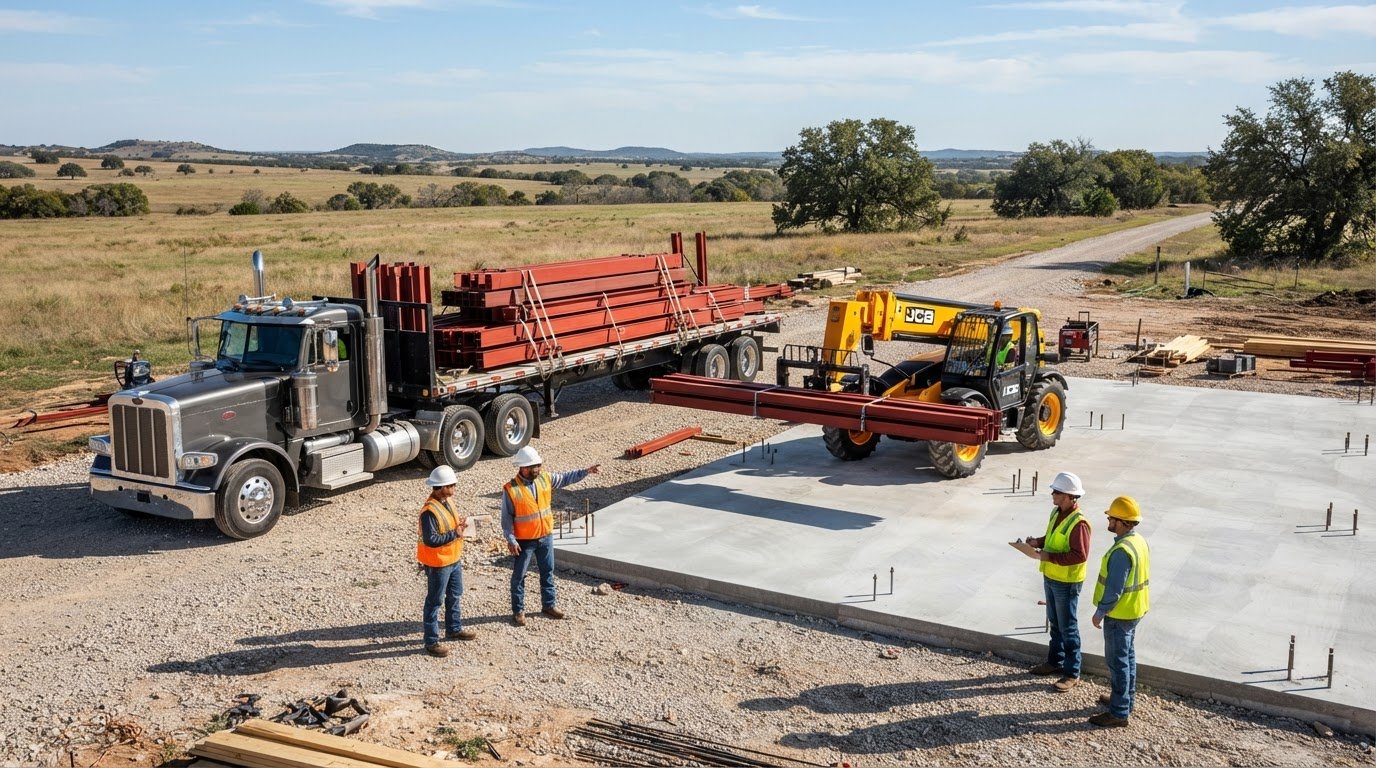Red Iron Delivery to Granbury, Texas: Plan Your Steel Building Order